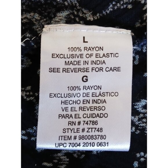 Bila Womens Maxi Dress L Blue Floral Smocked Split Neck Sleeveless Double Slit - Picture 16 of 16